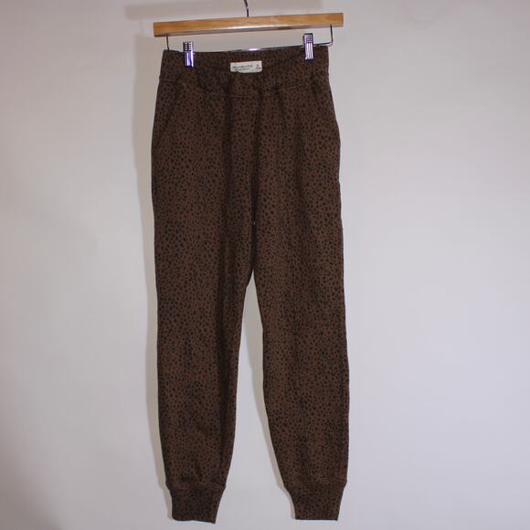 Abercrombie & Fitch Brown Leopard Print Sweat Pants Size XS - Picture 1 of 5